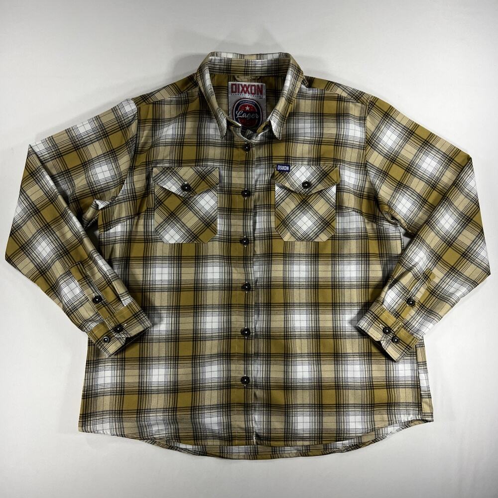 Dixxon The Lager Flannel Women's 2XL Plaid Brown/White